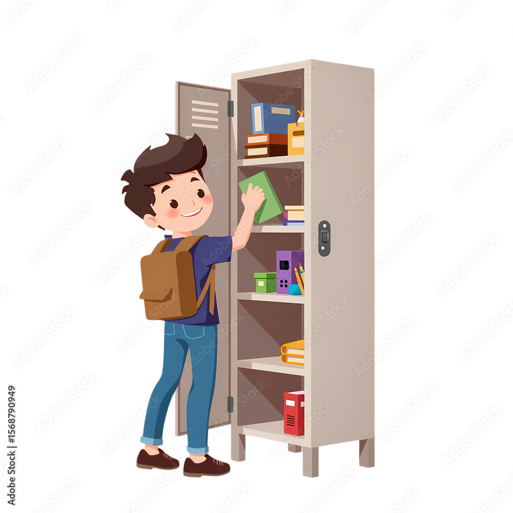 Fototapeta premium Academic Gear Stored by Student at Locker