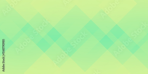 Soft green geometric background with overlapping diamond shapes and smooth gradient effect. Vector illustration.
