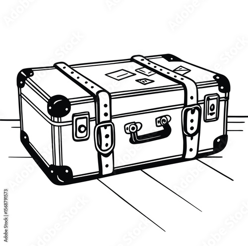vintage suitcase isolated on white