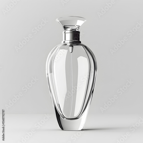 Elegant Cosmetic Bottle with Tapered Shape and Cap White. Isolated on Transparent or White Background, PNG