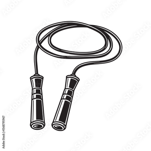 Vintage art illustration of a jump rope for exercise and fitness