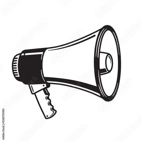 Vintage art illustration of a retro megaphone ready to amplify a message
