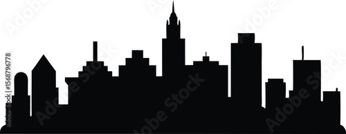 Montreal city skyline horizontal banner. Black and white silhouette of Montreal city, Canada. Vector template for your design.
