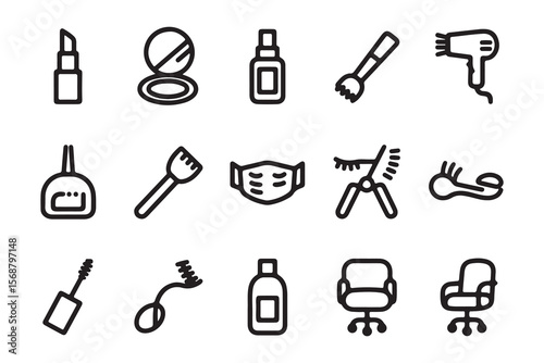 Collection of beauty and hair salon icons