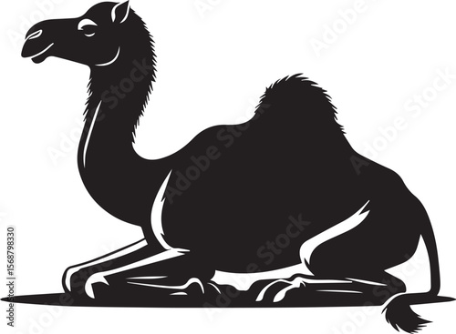 black logo camel is sitting vector, logo camel is sitting vector illustration