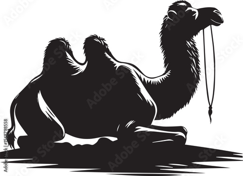 black logo camel is sitting vector, logo camel is sitting vector illustration