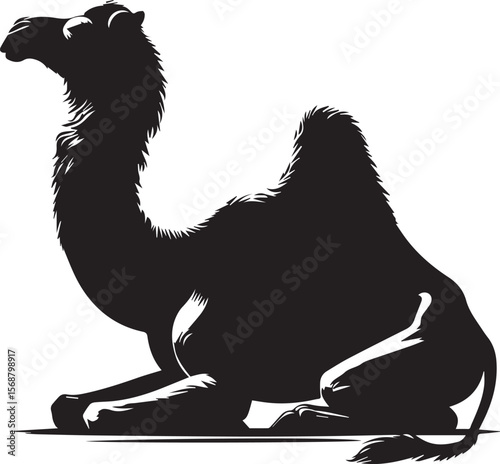 black logo camel is sitting vector, logo camel is sitting vector illustration