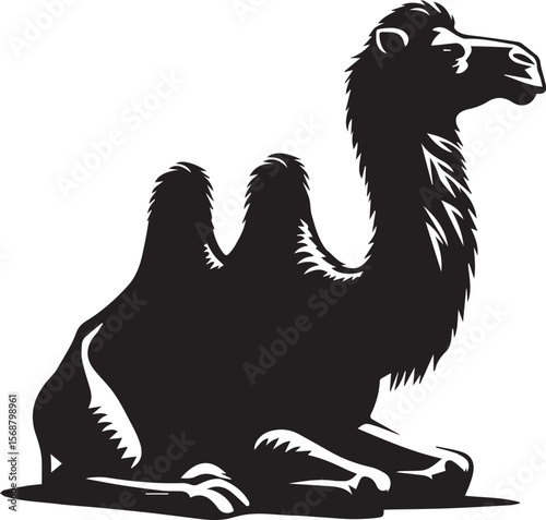 black logo camel is sitting vector, logo camel is sitting vector illustration