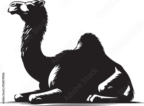 black logo camel is sitting vector, logo camel is sitting vector illustration
