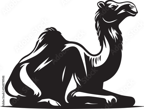 black logo camel is sitting vector, logo camel is sitting vector illustration