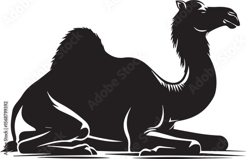 black logo camel is sitting vector, logo camel is sitting vector illustration