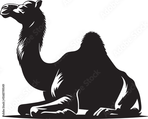 black logo camel is sitting vector, logo camel is sitting vector illustration