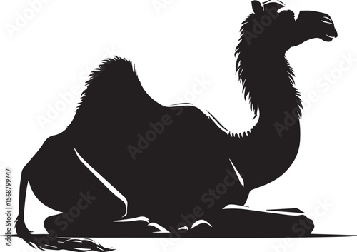 black logo camel is sitting vector, logo camel is sitting vector illustration