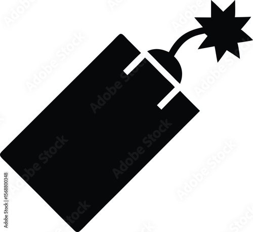Pack of dynamite with lit fuse flat vector. dynamite icon Vector flat thin line illustration