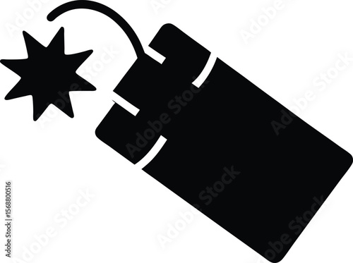 Pack of dynamite with lit fuse flat vector. dynamite icon Vector flat thin line illustration