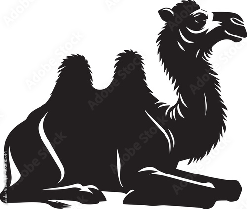 black logo camel is sitting vector, logo camel is sitting vector illustration