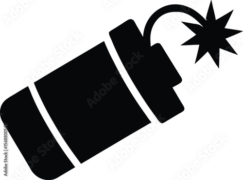 Pack of dynamite with lit fuse flat vector. dynamite icon Vector flat thin line illustration