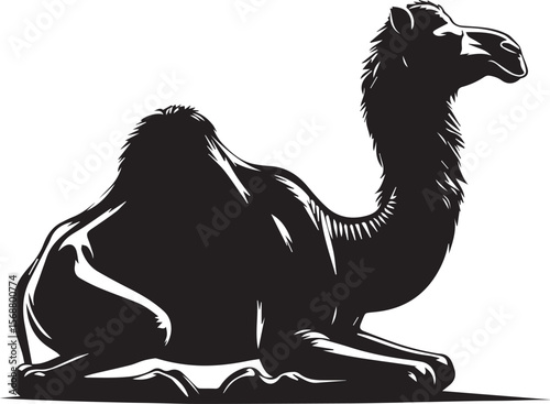 black logo camel is sitting vector, logo camel is sitting vector illustration