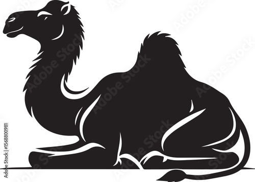 black logo camel is sitting vector, logo camel is sitting vector illustration