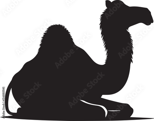 black logo camel is sitting vector, logo camel is sitting vector illustration