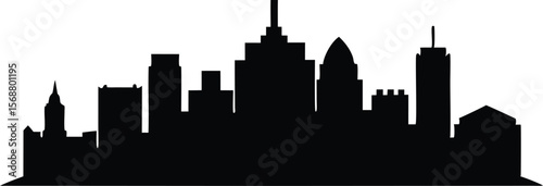 Pittsburgh skyline horizontal banner. Black and white silhouette of Pittsburgh, Pittsburgh, Pennsylvania skyline. Detailed vector silhouette