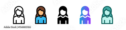 Woman multiple icon
