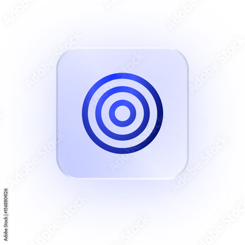 Glassmorphism Icon Target Focus Icon Focus Icon Soft Shadow Glassmorphic Aim Icon Goal Icon Bullseye Icon Objective Icon Target Board Mission Icon Direction Icon