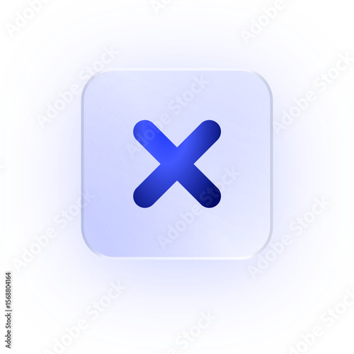 Glassmorphism Icon Cross Cancel Icon Cross Icon Soft Shadow Glassmorphic Close Icon X Mark Golden Cancel Reject Icon Remove Icon Decline Icon Error Icon