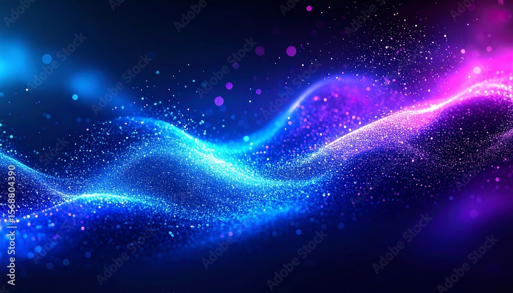 Obraz premium Abstract glowing particle waves