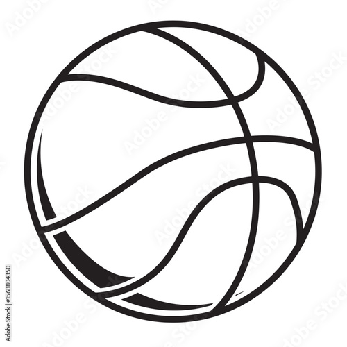 Simple black and white basketball graphic for sports and athletic design concepts