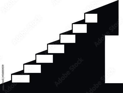 Wallpaper Mural Stairs, Businessman silhouette climbing stairs on white background Torontodigital.ca