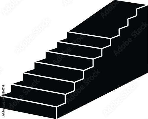 Wallpaper Mural Stairs, Businessman silhouette climbing stairs on white background Torontodigital.ca