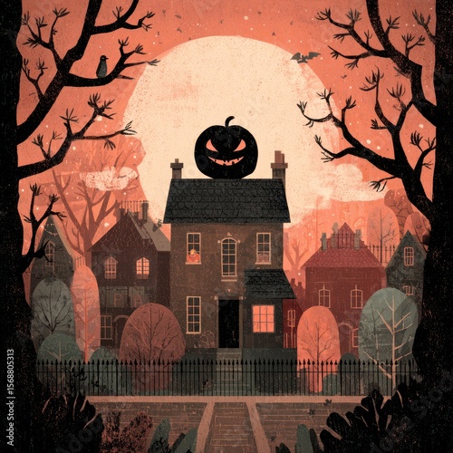 spooky halloween poster illustration