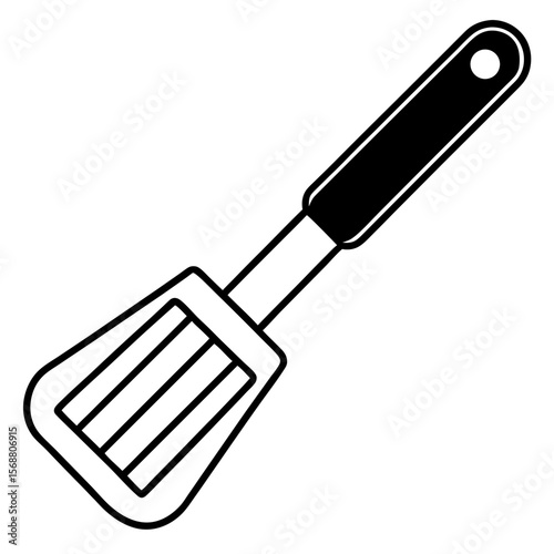 Spatula Kitchen Tool Line Art Vector