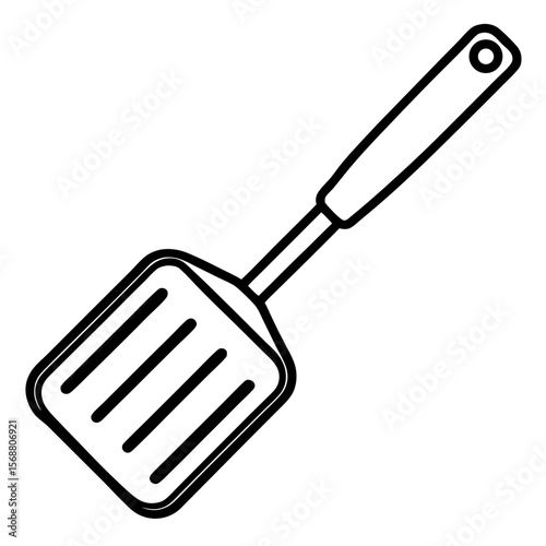 Spatula Kitchen Tool Line Art Vector
