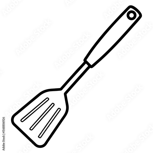 Spatula Kitchen Tool Line Art Vector