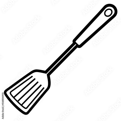 Spatula Kitchen Tool Line Art Vector