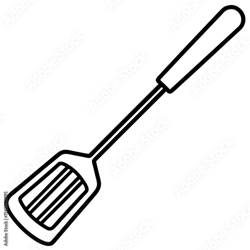 Spatula Kitchen Tool Line Art Vector