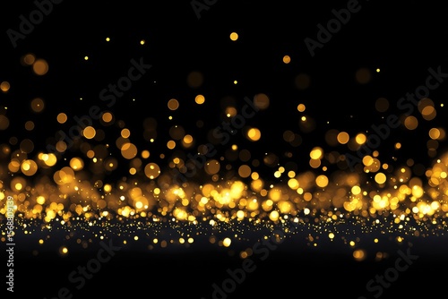 Golden sparkles on black background