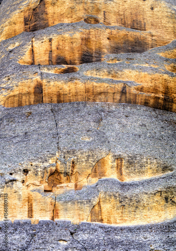 A horseman, carved into the vertical rock