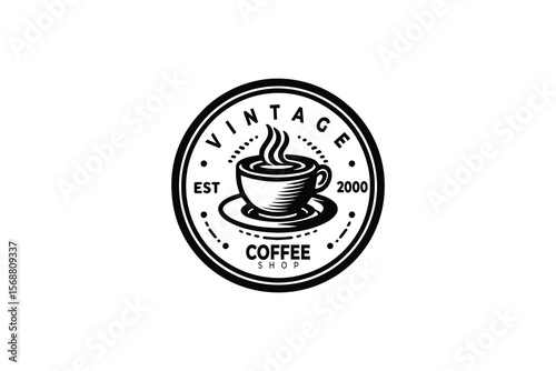 Classic Black and White Coffee Logo