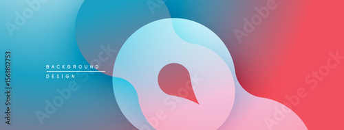 Abstract fluid shapes blend, creating vibrant gradient background. Soft curves, modern design, visual harmony present.