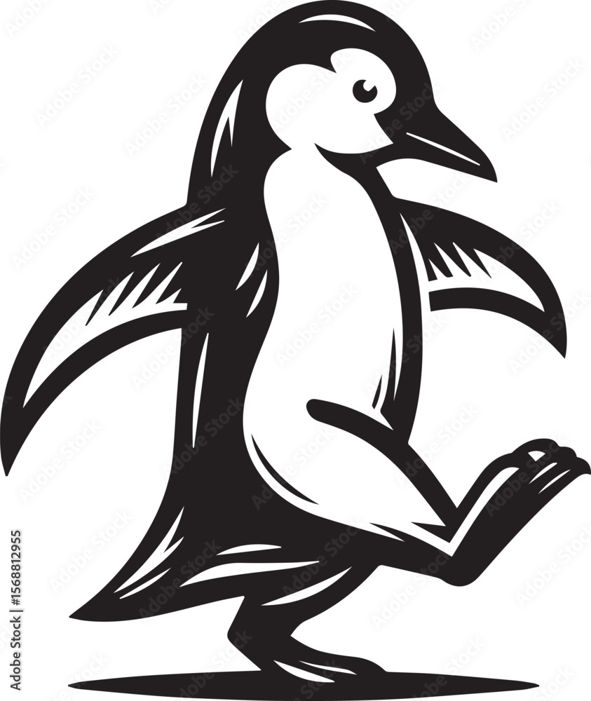 Obraz premium penguin silhouette vector, logo vector illustration, penguin vector design
