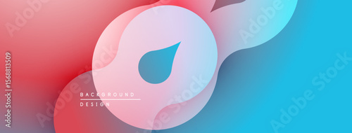 Abstract fluid shapes, gradient colors. Pink, blue hues blend smoothly. Modern design element for backgrounds, presentations.