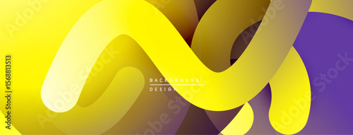 Abstract paper layers create dynamic, colorful composition. Yellows, purples, browns blend smoothly. Modern design element.