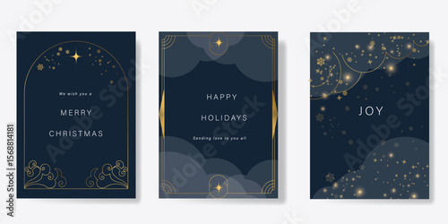 Tableau sur toile Luxury christmas and happy new year holiday cover template vector set