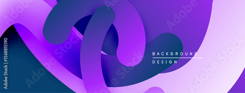 Abstract fluid shapes, purple hues dominate. Smooth gradients create dynamic flow, modern design element. Background suggests movement, depth.
