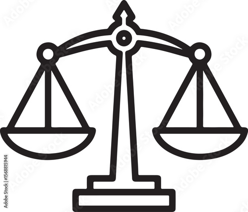 Balanced scales of justice symbol legal fairness