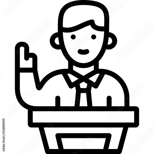democracy icon illustration design with outline