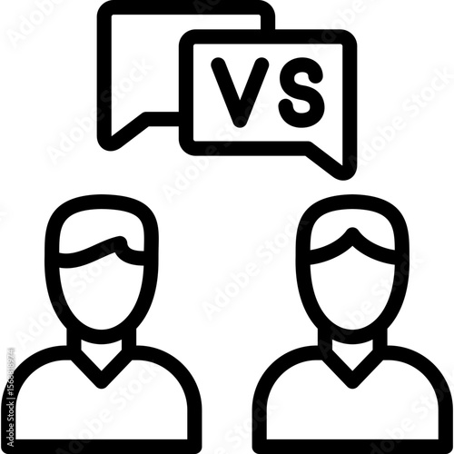 debate icon illustration design with outline